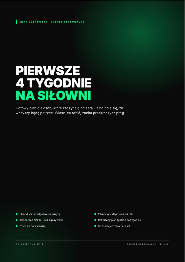Okładka planu Pierwsze 4 tygodnie na siłowni